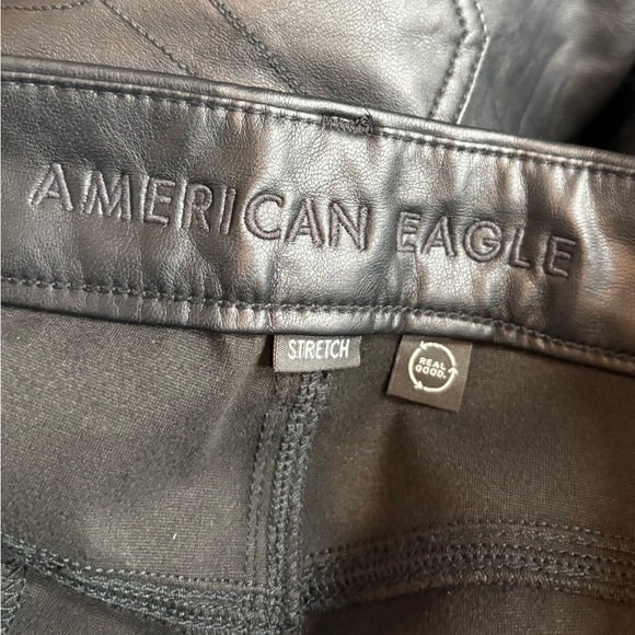 AmericanEagle outfitters black faux leather curvy classic bootcut jeans 28 short - Picture 3 of 16